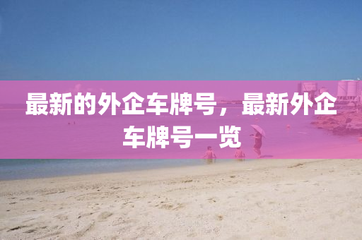 最新的外企車牌號(hào)，最新外企車牌號(hào)一覽圣農(nóng)（天津）集團(tuán)有限公司