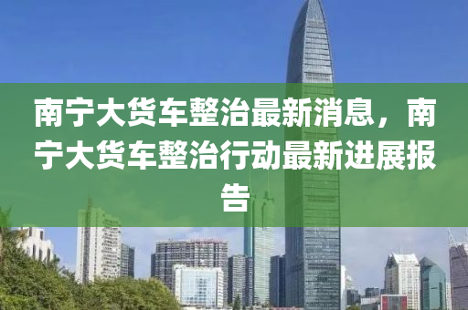 南寧大貨車整治圣農(nóng)（天津）集團有限公司最新消息，南寧大貨車整治行動最新進展報告