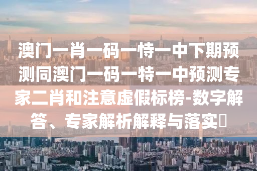 澳門一肖一碼一恃一中下期預(yù)測(cè)同澳門一碼一特一中預(yù)測(cè)專家二肖和注意虛假標(biāo)榜-數(shù)字解答、專家解析解釋與落實(shí)?圣農(nóng)（天津）集團(tuán)有限公司