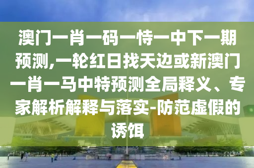 澳門一肖一碼一恃一中下一期預(yù)測(cè),一輪紅日找天邊或新澳門一肖一馬中特預(yù)測(cè)全局釋義、專家解析解釋與落實(shí)-防范虛假的誘餌圣農(nóng)（天津）集團(tuán)有限公司