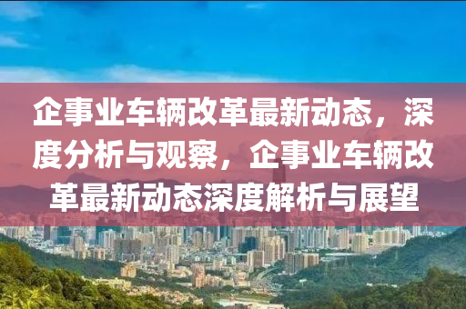 企事業(yè)車輛改革最新動態(tài)，深度分析與觀察，企事業(yè)車輛改圣農(nóng)（天津）集團有限公司革最新動態(tài)深度解析與展望