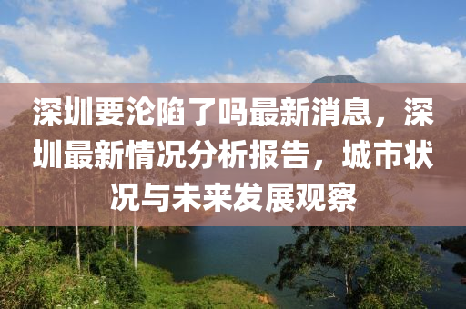 深圳要淪陷了嗎最新消息，深圳最新情況分析報告，城市狀況與未來發(fā)展觀察圣農(nóng)（天津）集團有限公司