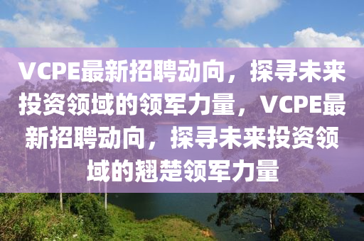 VCPE最新招聘動(dòng)向，探尋未來投資領(lǐng)域的領(lǐng)軍力量，VCPE最新招聘動(dòng)向，探尋未來投資領(lǐng)域的翹楚領(lǐng)軍力量圣農(nóng)（天津）集團(tuán)有限公司