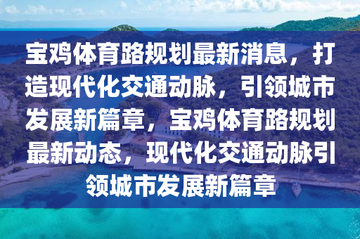 寶雞體育路規(guī)劃最新消息，打造現(xiàn)代化交通動脈，引領(lǐng)城市發(fā)展新篇章，寶雞體育路規(guī)劃最新動態(tài)，現(xiàn)代化交通動脈引領(lǐng)城市發(fā)展新篇章圣農(nóng)（天津）集團(tuán)有限公司
