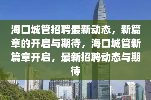 海口城管招聘最新動(dòng)態(tài)，新篇章的開啟與期待，?？诔枪苄缕麻_啟，最新招聘動(dòng)態(tài)與期待圣農(nóng)（天津）集團(tuán)有限公司