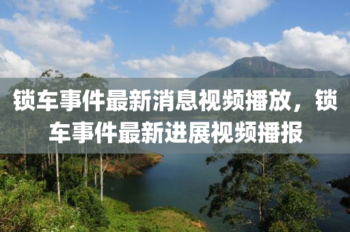 鎖車(chē)事件最新消息視頻播放，鎖圣農(nóng)（天津）集團(tuán)有限公司車(chē)事件最新進(jìn)展視頻播報(bào)