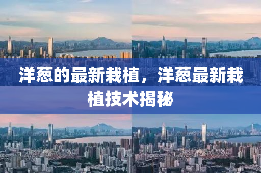 洋蔥的最新栽植，洋蔥最新栽植技圣農(nóng)（天津）集團有限公司術揭秘