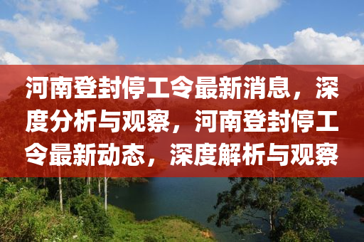 河南登封停工令最新消息，深度分析與觀察，河南登封停工令最新動態(tài)，深度解析與觀察圣農(nóng)（天津）集團有限公司