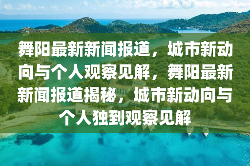 舞陽最新新聞報道，城市新動向與個人觀察見解，舞陽最新新聞報道揭秘，城市新動向與個人獨(dú)到觀察見解圣農(nóng)（天津）集團(tuán)有限公司