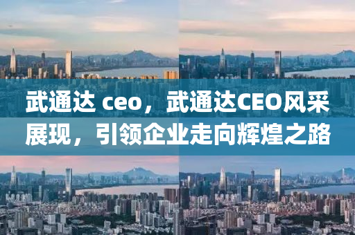 武通達 ceo，武通達CEO風(fēng)采展現(xiàn)，引領(lǐng)企業(yè)走向輝煌之路圣農(nóng)（天津）集團有限公司